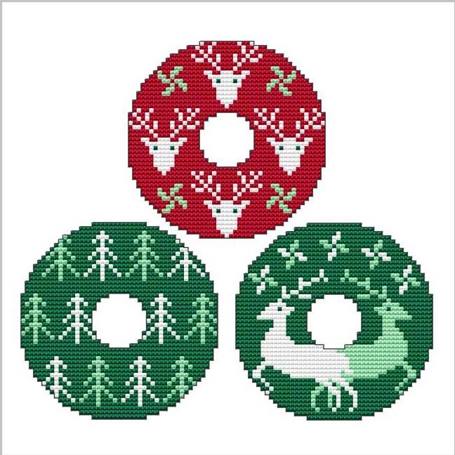 Christmas Trio Three: Small Donuts Shape - Cross Stitch Wonders