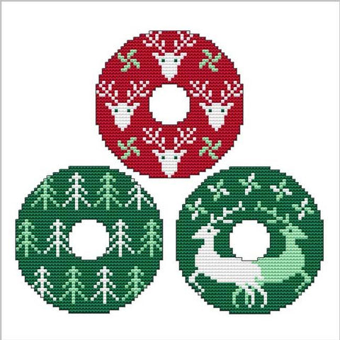 Christmas Trio Three: Small Donuts Shape - Cross Stitch Wonders