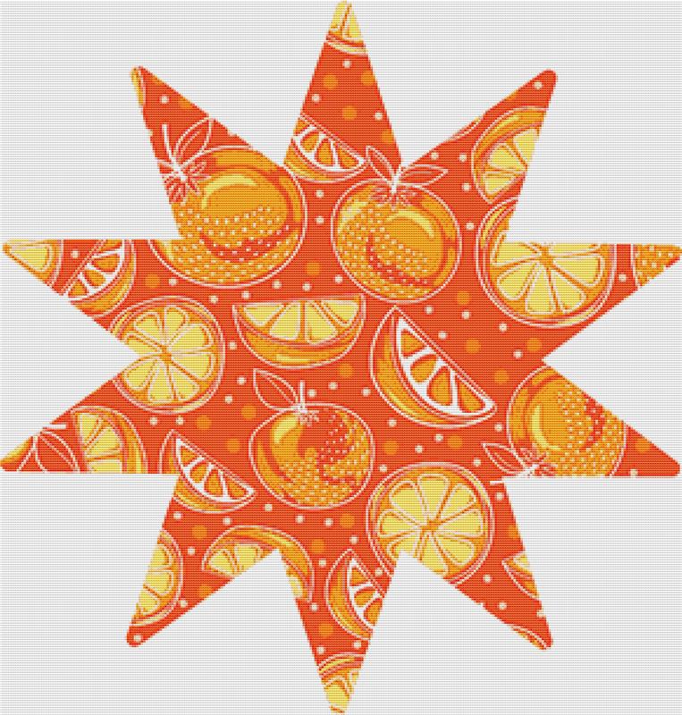 Clementine Star - X Squared Cross Stitch