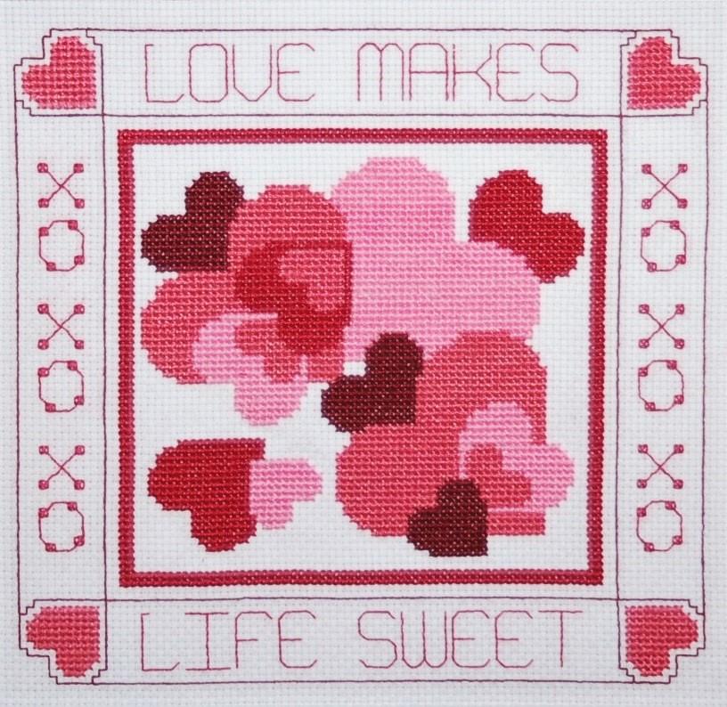 Love Makes Life Sweet - Linda Jeanne Jenkins – Half Moon Stitchery