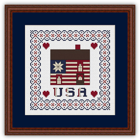 One Nation Patriotic Cabin - Happiness Is  HeartMade