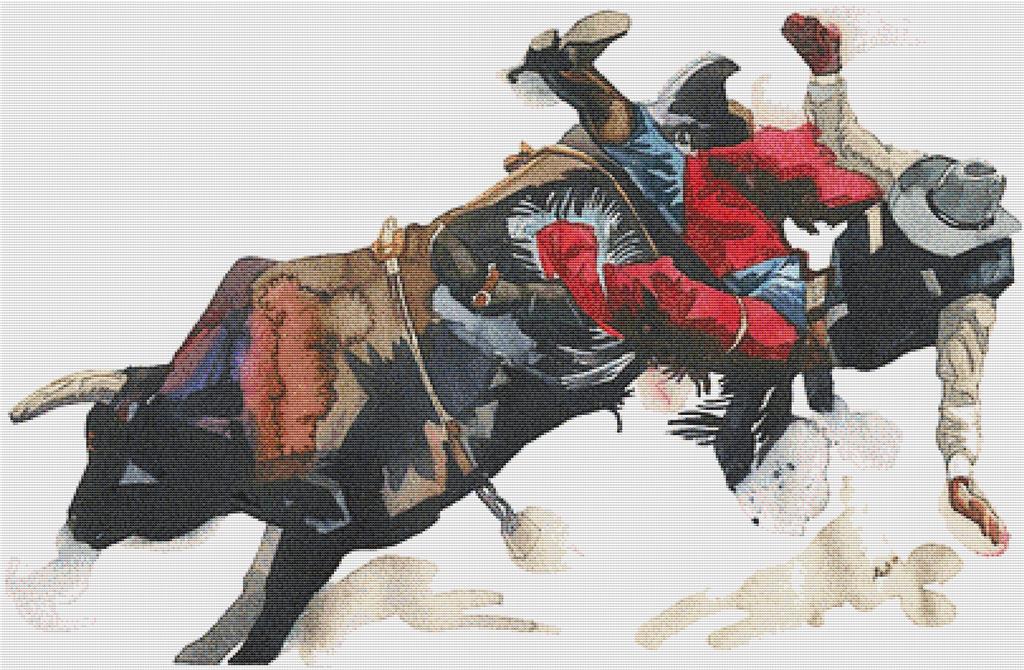 Bull Rider - X Squared Cross Stitch