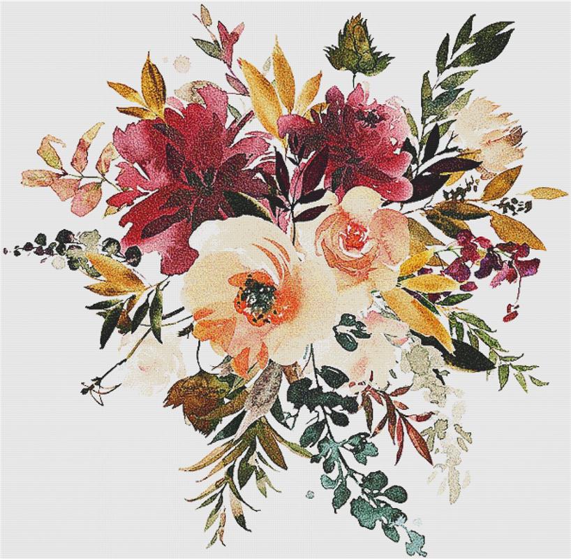 Romantic Floral Bouquet - X Squared Cross Stitch