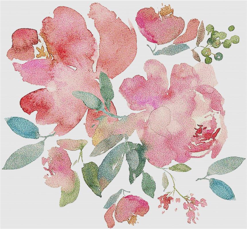 Romantic Peony Arrangement - X Squared Cross Stitch