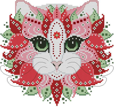 Colorful Cats: Poinsettia - Kitty & Me Designs