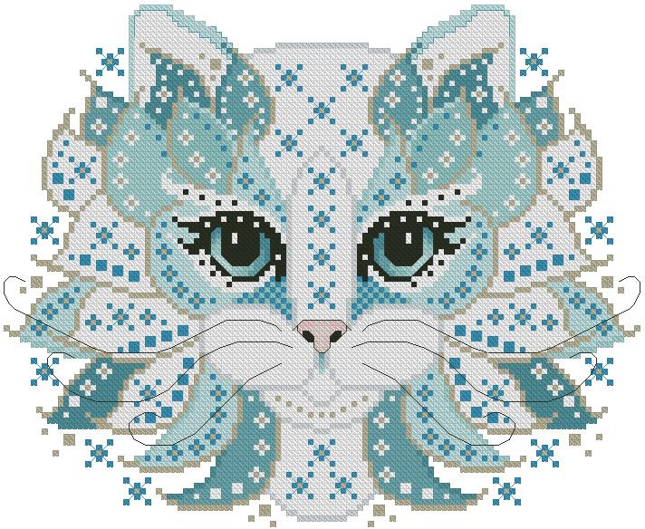 Colorful Cats: Snowflake - Kitty & Me Designs