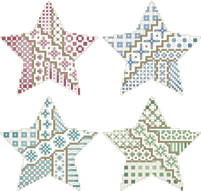 Crazy Christmas Stars Ornaments - Kitty & Me Designs