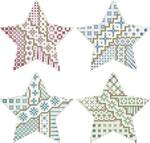 Crazy Christmas Stars Ornaments - Kitty & Me Designs