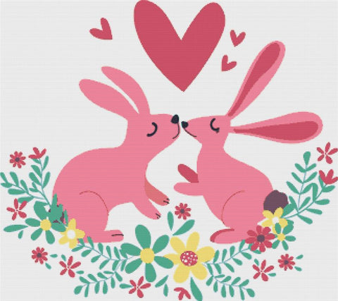 Pink Bunnies - X Squared Cross Stitch