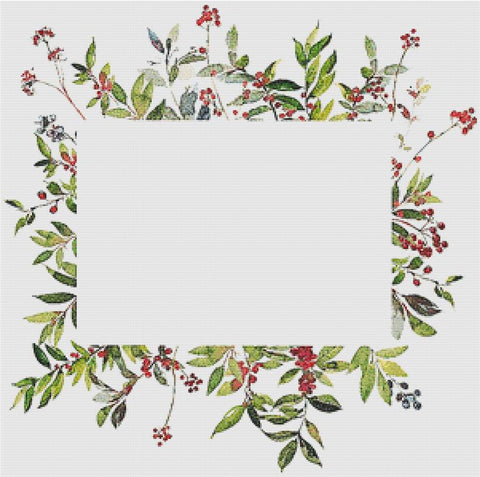 Winter Berry Frame - X Squared Cross Stitch