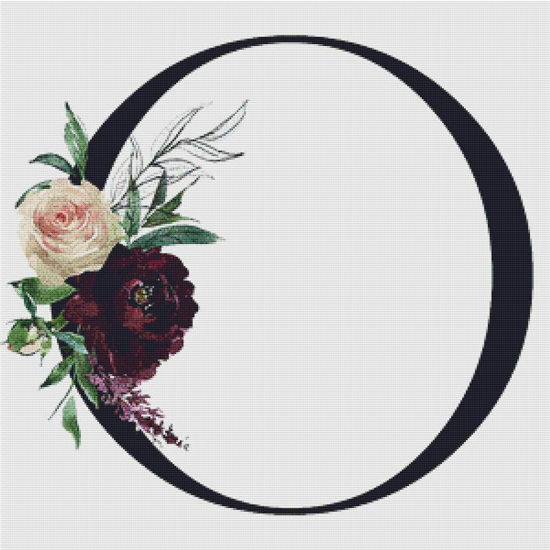 Blush And Wine Floral Zero - X Squared Cross Stitch