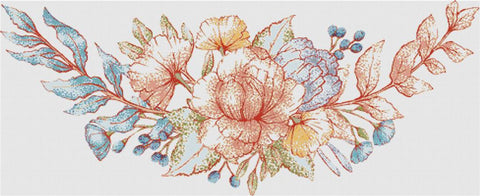 Vintage Watercolour Floral Banner - X Squared Cross Stitch