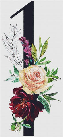 Blush And Wine Floral One - X Squared Cross Stitch