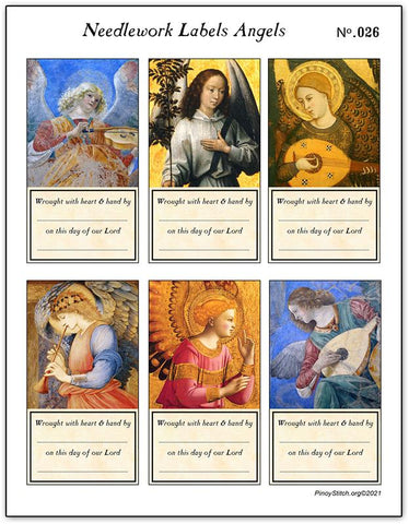 Cross Stitch Gift Tags Needlework Labels Angels No.26 - PinoyStitch