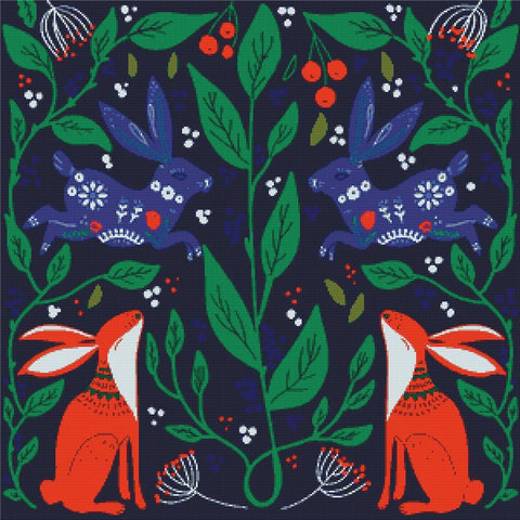 Colourful Scandinavian Folk Art - X Squared Cross Stitch