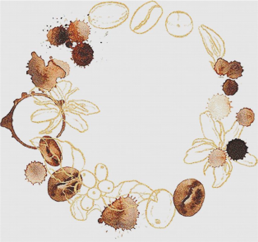 Coffee Wreath - X Squared Cross Stitch