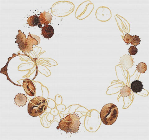 Coffee Wreath - X Squared Cross Stitch