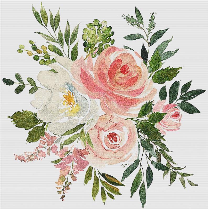 Rose Bouquet I - X Squared Cross Stitch