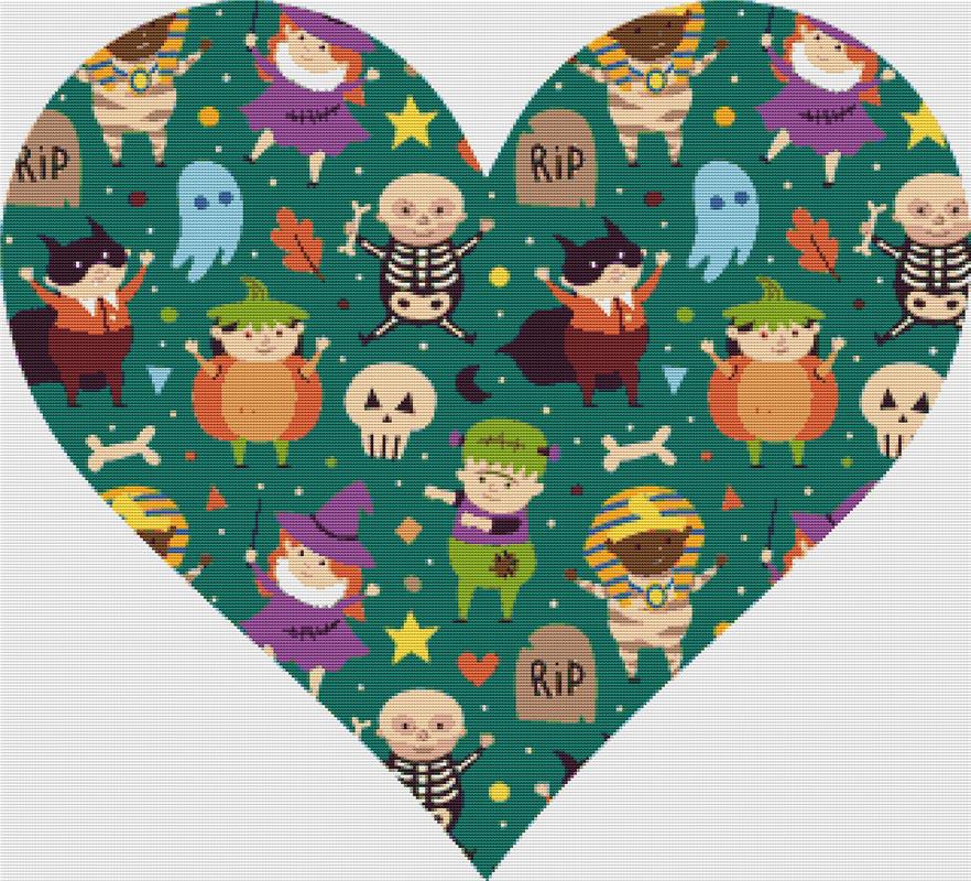 Halloween Heart - X Squared Cross Stitch