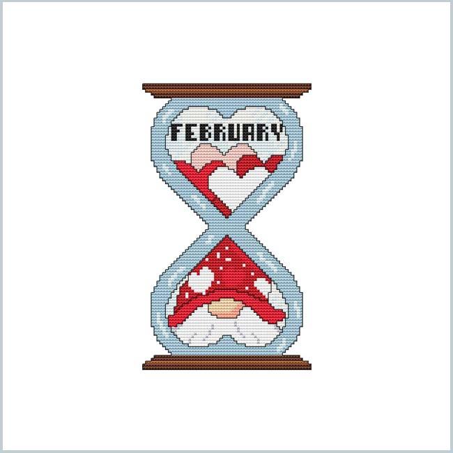 The Gnomes Of Time: February - Cross Stitch Wonders