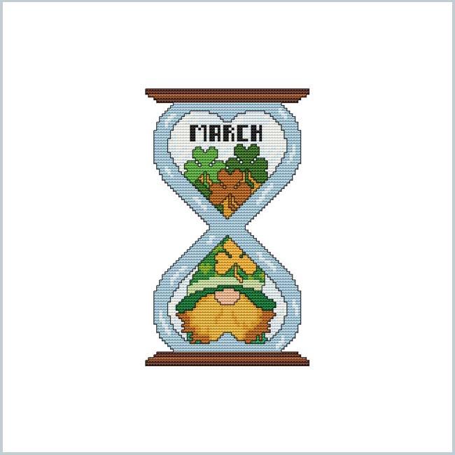 The Gnomes Of Time: March - Cross Stitch Wonders