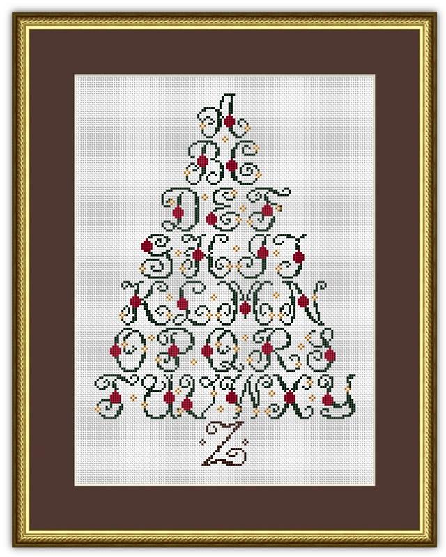 Christmas Tree Alphabet Holiday Sampler - Happiness Is  HeartMade