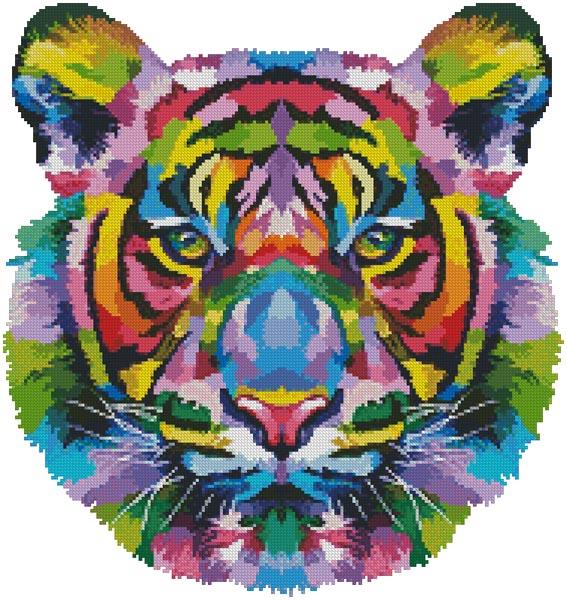 Mini Pop Art Tiger  - Artecy Cross Stitch