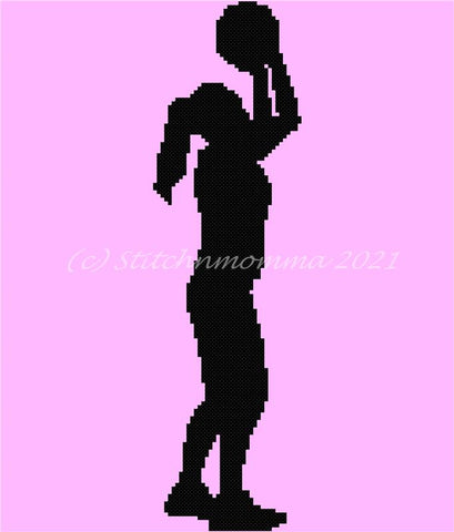 Female Basketball Player Silhouette #1 - Stitchnmomma