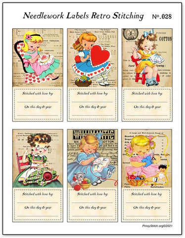 Cross Stitch Gift Tags Needlework Labels Retro Stitching No.028 - PinoyStitch