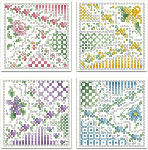 Crazy Quilt Biscornu Ornaments - Kitty & Me Designs