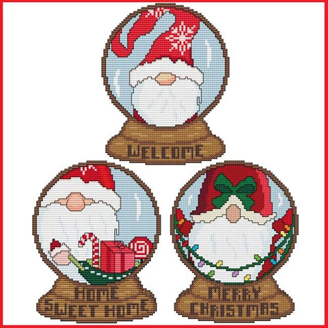Christmas Snow Globes: Set 3 - Cross Stitch Wonders