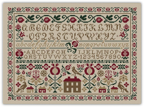 Pomegranate Alphabet Sampler - Happiness Is  HeartMade