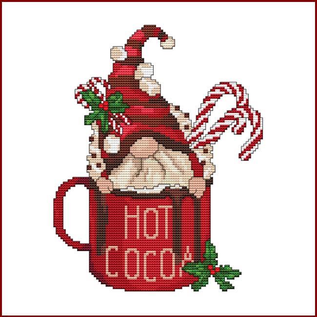 Hot Cocoa Gnome Mug - Cross Stitch Wonders