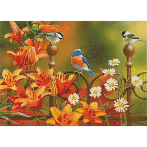 Rusty Fence And Lilies - Charting Creations