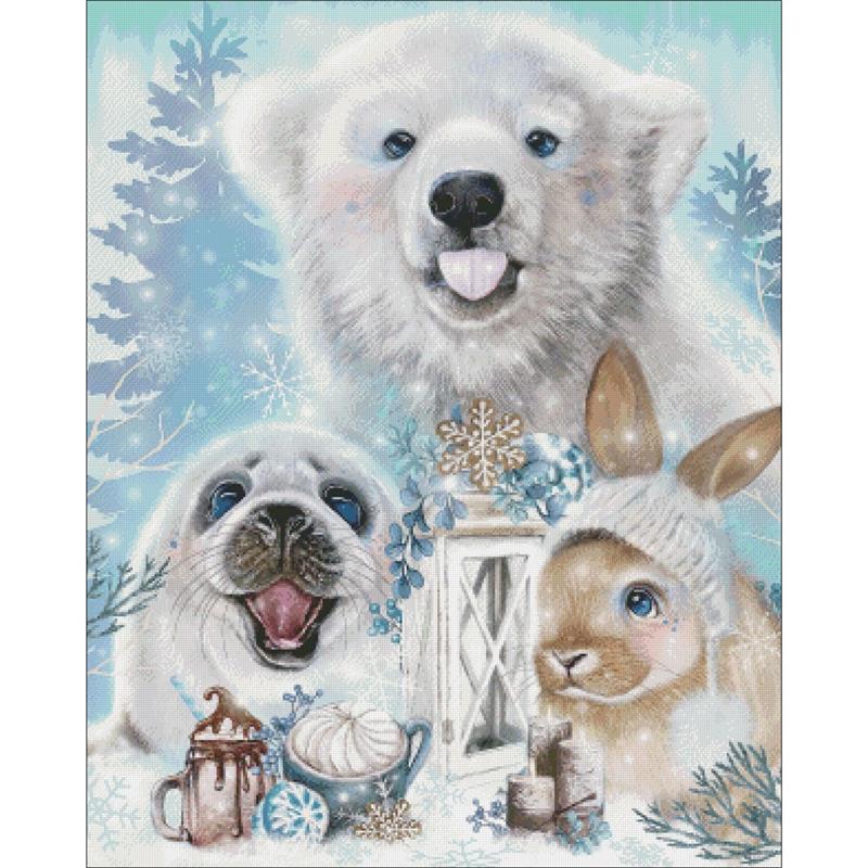 Snowflake Kisses Polar Bear And Friends - Charting Creations