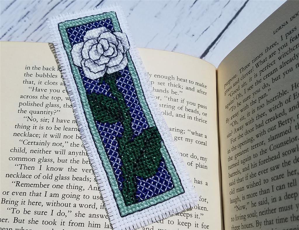 White Rose Bookmark - Keb Studio Creations