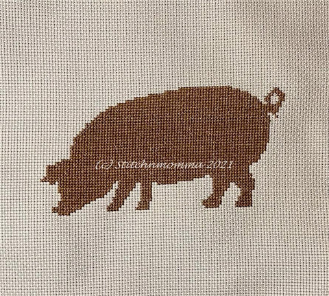 Pig Silhouette - Stitchnmomma