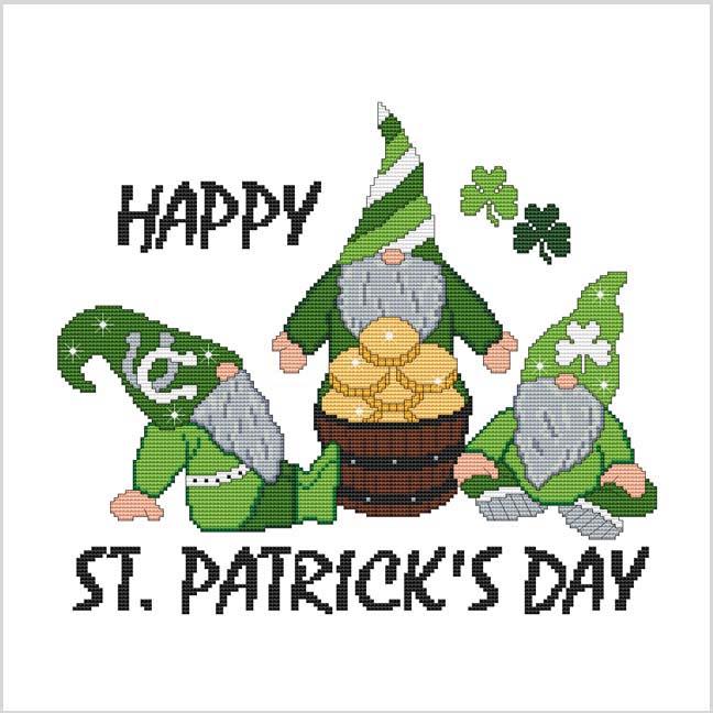 Gnome Greetings: St Patrick's Day - Cross Stitch Wonders