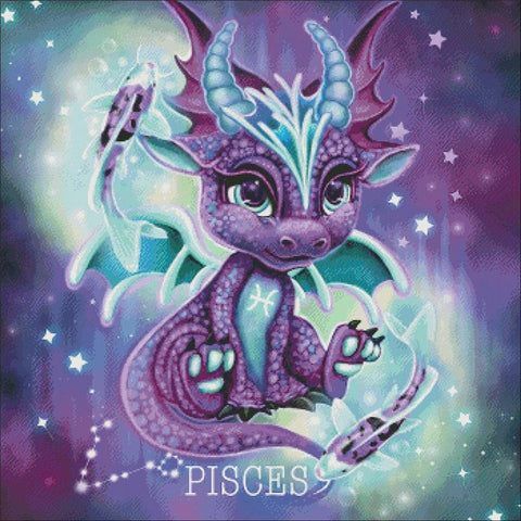 Zodiac Lil Dragonz: Pisces - Charting Creations