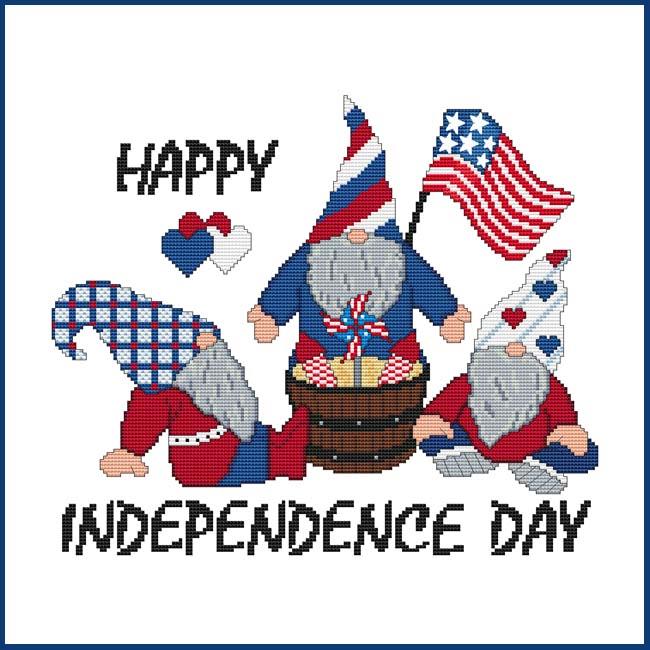 Gnome Greetings: Patriotic - Cross Stitch Wonders