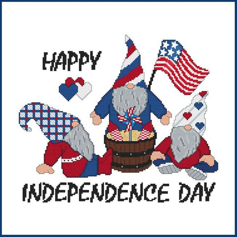 Gnome Greetings: Patriotic - Cross Stitch Wonders