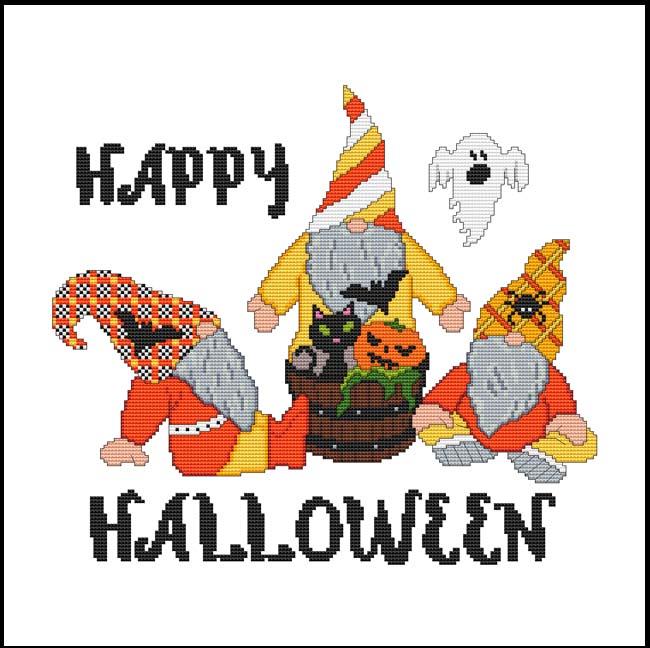 Gnome Greetings: Halloween - Cross Stitch Wonders