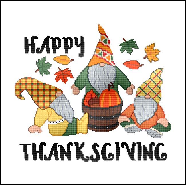 Gnome Greetings: Thanksgiving - Cross Stitch Wonders