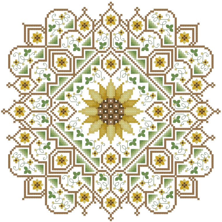 Sunflower Mandala - Kitty & Me Designs