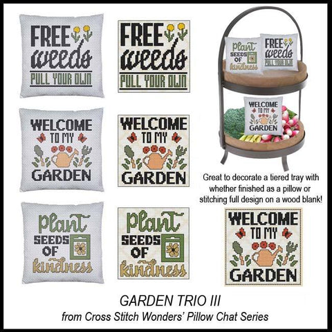 Pillow Chat: Garden Trio III - Cross Stitch Wonders