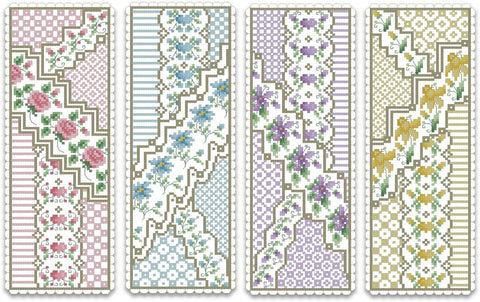 Crazy Floral Bookmarks - Kitty & Me Designs