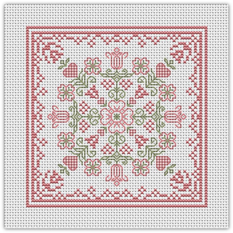 April Hearts Square With Dogwood And Tulips - Happiness Is  HeartMade