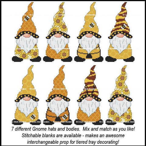 Sunflower N' Bee Collection: Tall Gnome - Cross Stitch Wonders