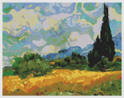 Wheatfield With Cypresses - Art of Stitch, The