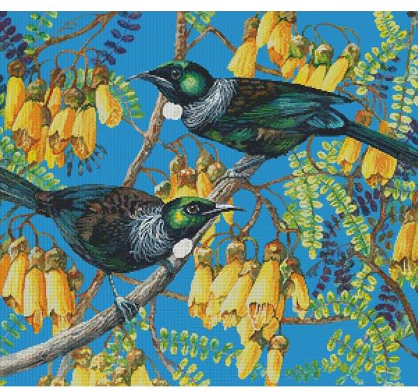 Tuis and Kowhai - Artecy Cross Stitch